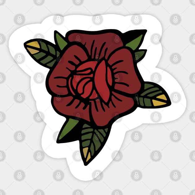 Classic Tattoo Inspired Rose Sticker by DeadBeatElite